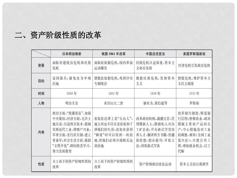 山东省滨州市中考历史复习 专题五 中外历史上的重大改革课件_第5页