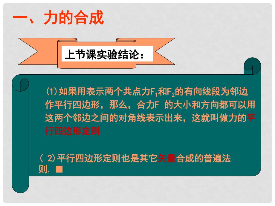 高中物理 3.4 力的合成与分解课件 粤教版必修1_第2页