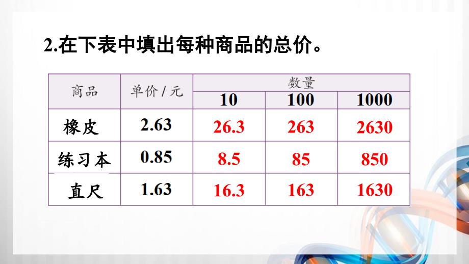 人教版新插图小学四年级数学下册第4单元《练习十一》课件_第3页