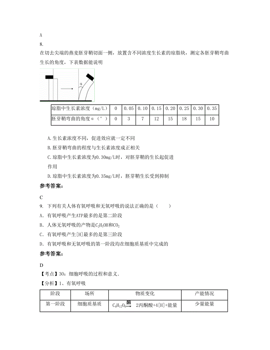 广东省梅州市耀凤中学高二生物上学期摸底试题含解析_第4页