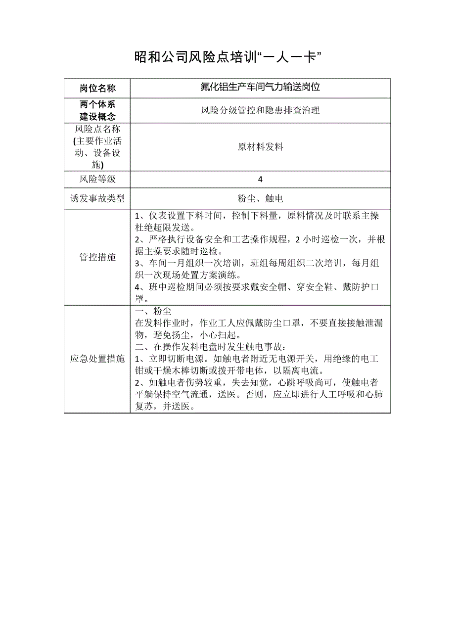 公司风险点培训“一人一卡”_第2页