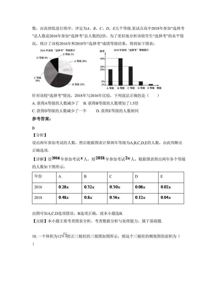 福建省南平市顺昌县第二中学高三数学理上学期期末试卷含解析_第5页