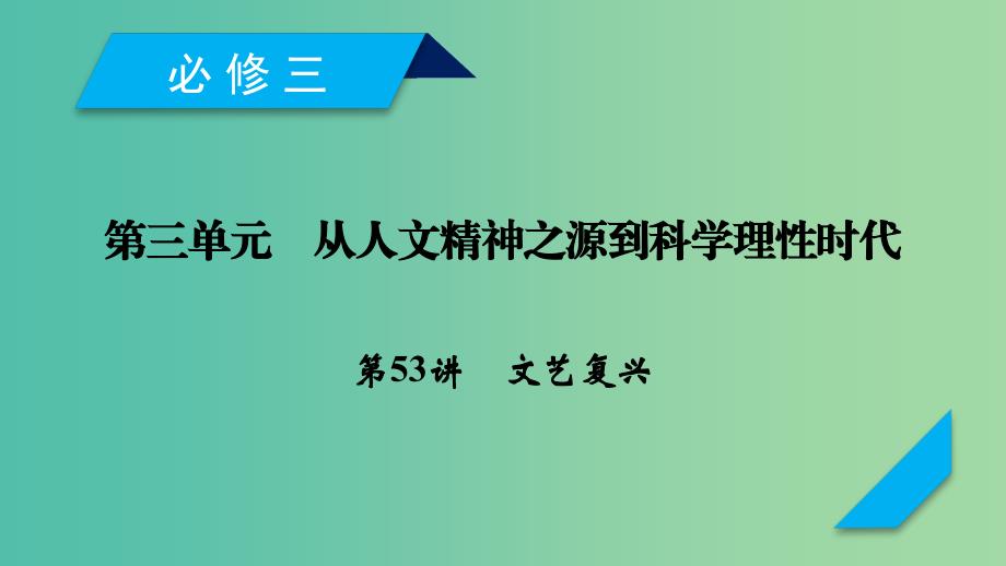 2019届高考历史一轮复习 第53讲 文艺复兴课件 岳麓版.ppt_第1页