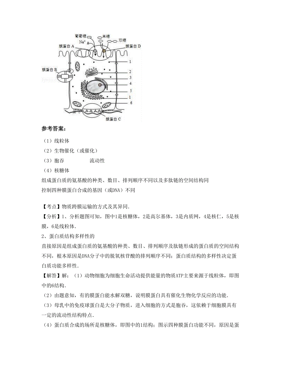 福建省莆田市埔柳中学高三生物下学期摸底试题含解析_第3页