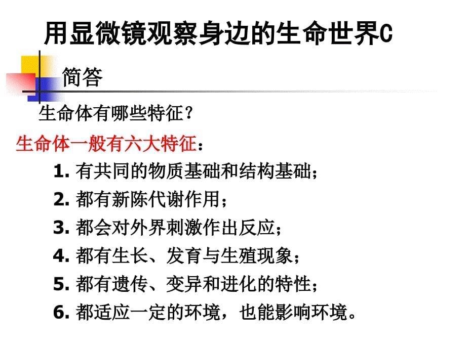 教科版科学六下用显镜观察身边的生命世界课件之三_第5页