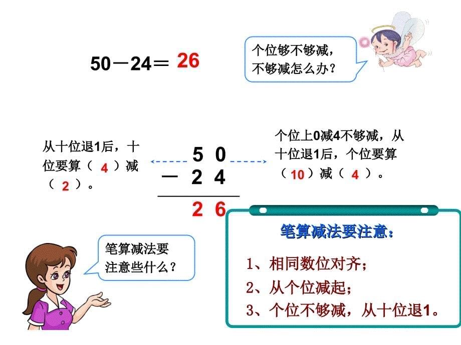 新人教版二年级数学上册：22《两位数减两位数-退位减》课件_第5页