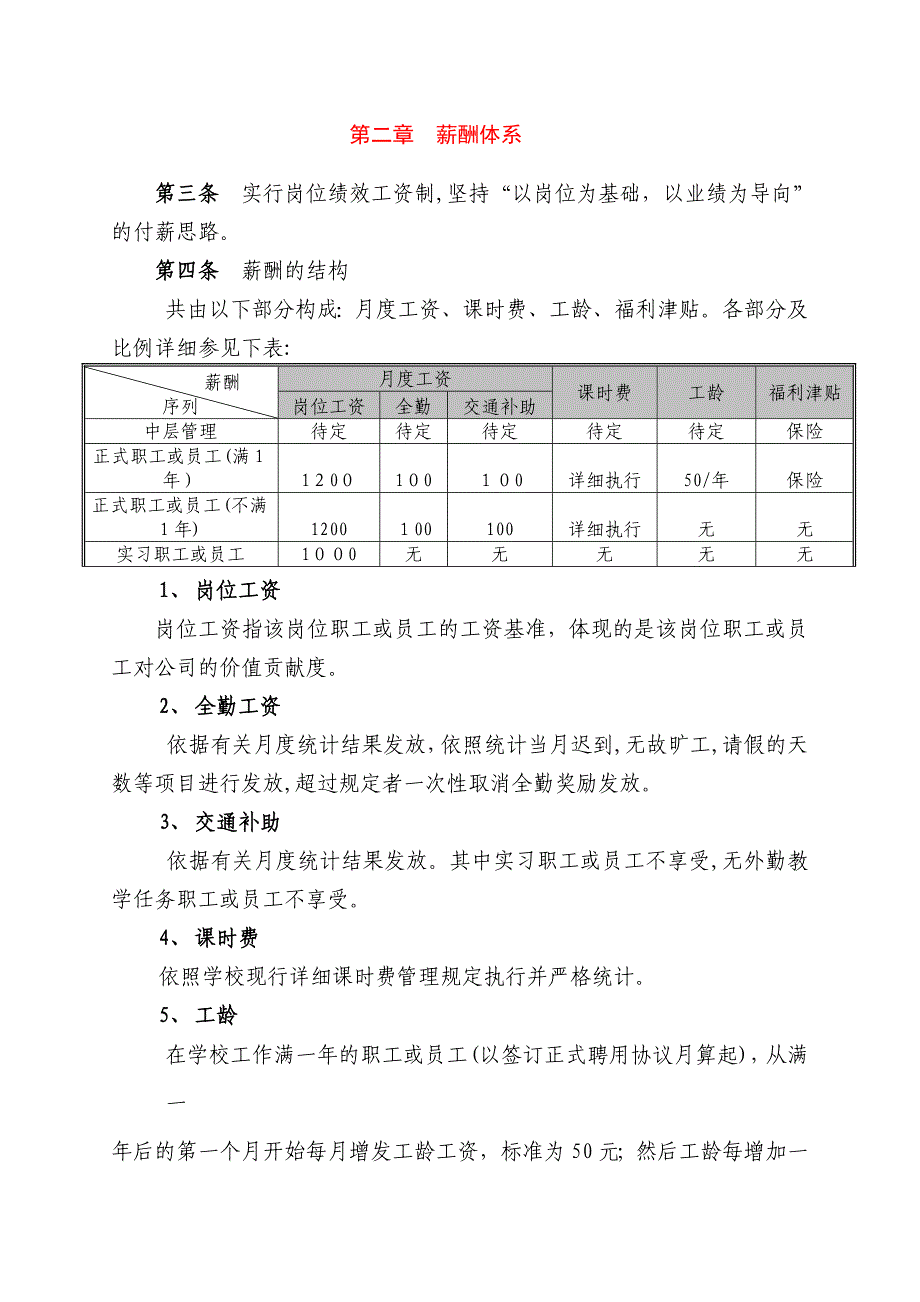 培训学校薪酬绩效管理制度模版_第2页