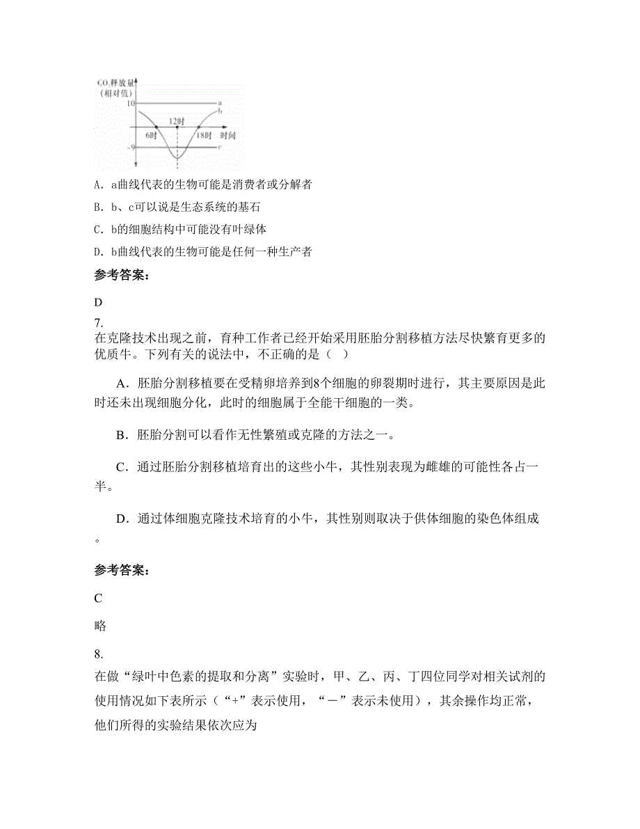 河南省焦作市温县第六高级中学2022-2023学年高三生物测试题含解析_第4页