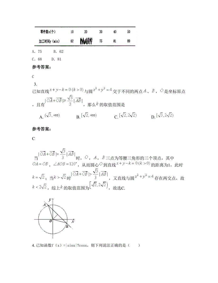 山西省临汾市少林武术学校高三数学理期末试题含解析_第2页