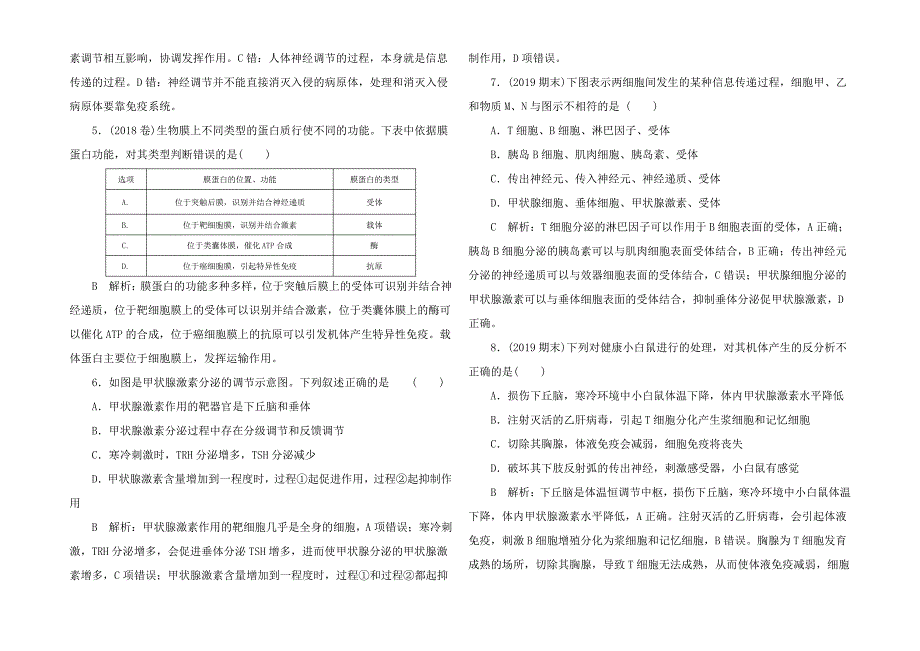 高三生物一轮复习 单元评估检测(八)生命活动的调节_第2页