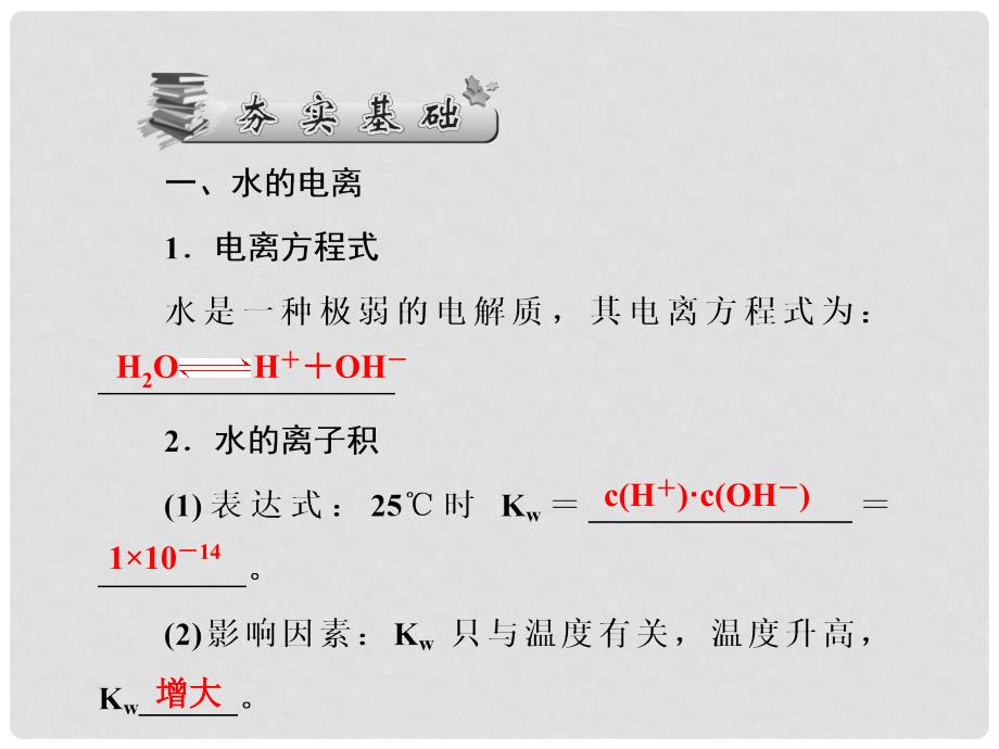 高三化学一轮总复习 第8章 水溶液中的离子平衡（第24课时）水的电离和溶液的酸碱性课件_第2页