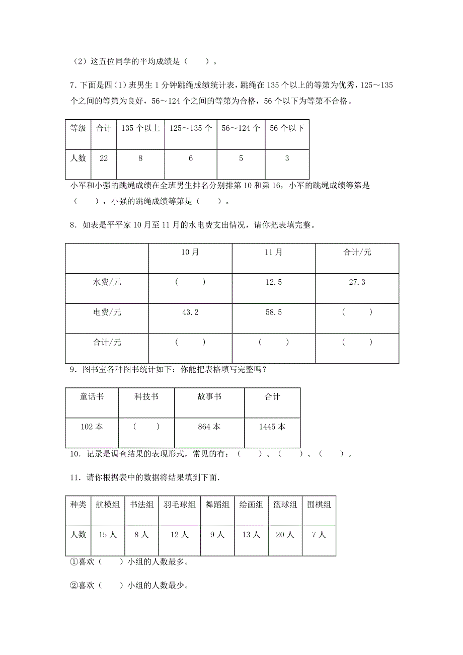 【易错笔记】第九单元数据的收集和整理（二）-三年级数学下册易错点汇总及优选易错题A卷苏教版（含答案）_第3页