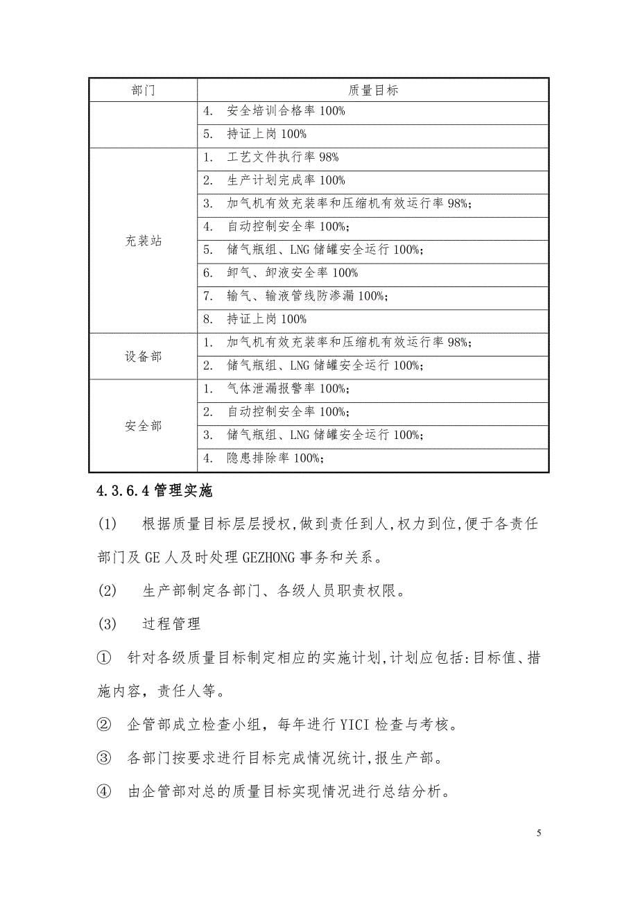 气瓶充装质量管理手册 第4章 管理承诺、质量方针及目标分解与考核_第5页