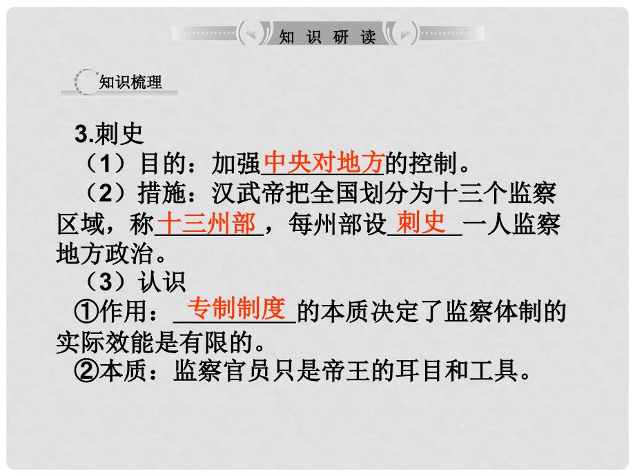 高考历史专题复习 专题一 古代中国的政治制度2 人民版_第4页