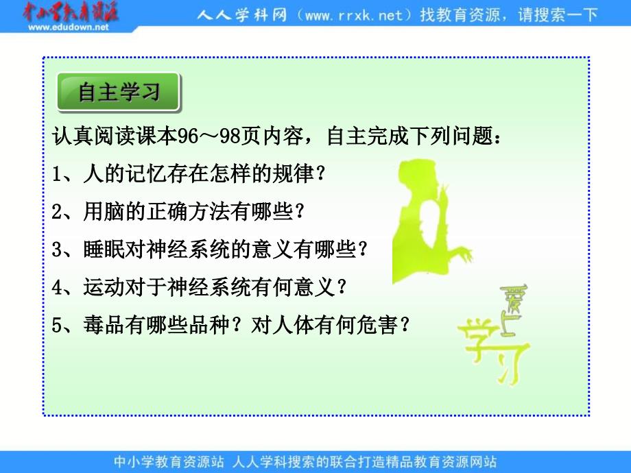 济南版生物七下第五节经系统的卫生保健ppt课件_第3页