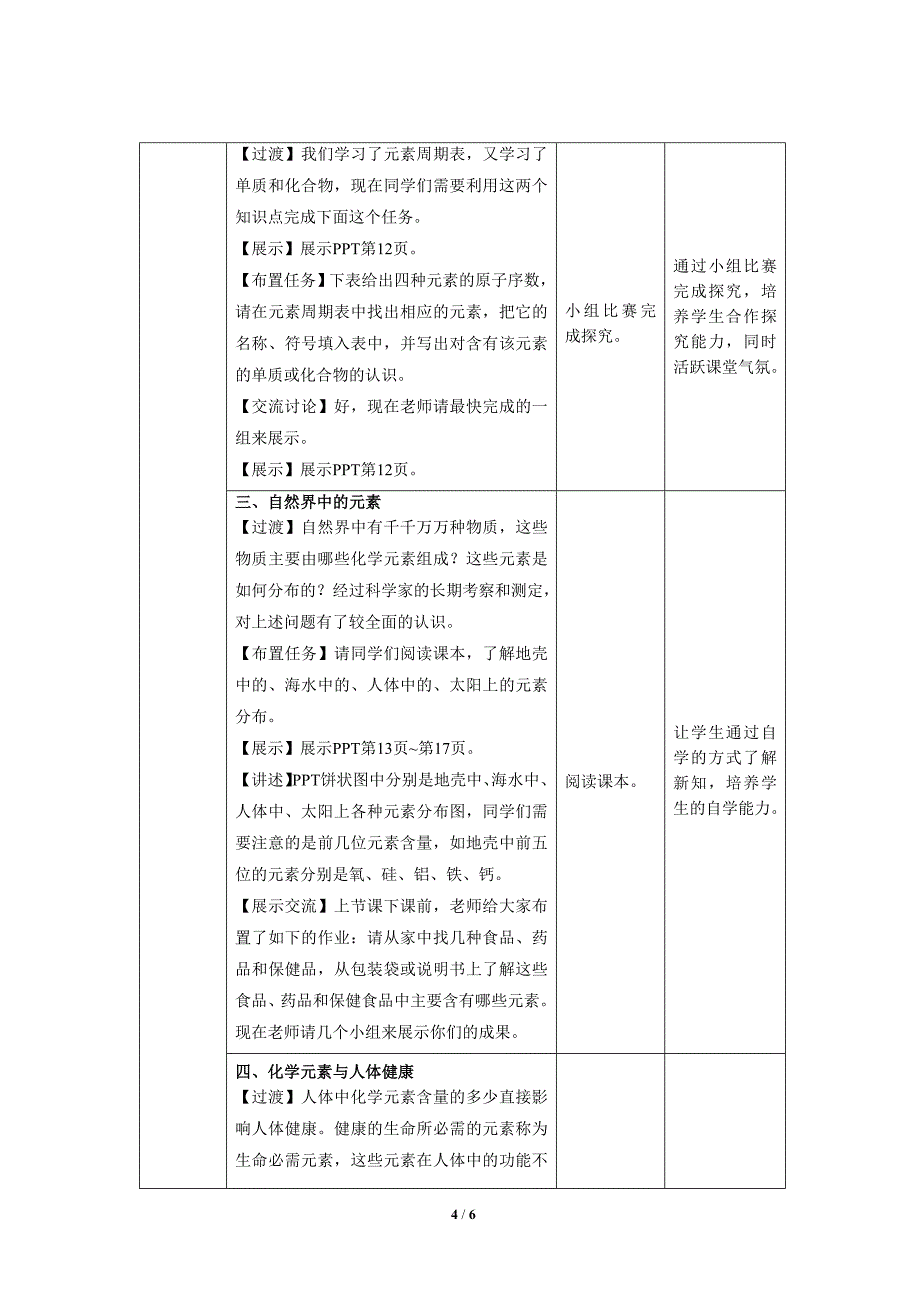 【上教版九年级化学上册】《组成物质的化学元素》第2课时示范公开课教案_第4页