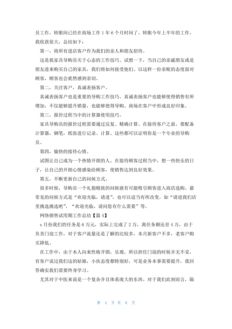 网络销售试用期工作总结范文4篇_第4页