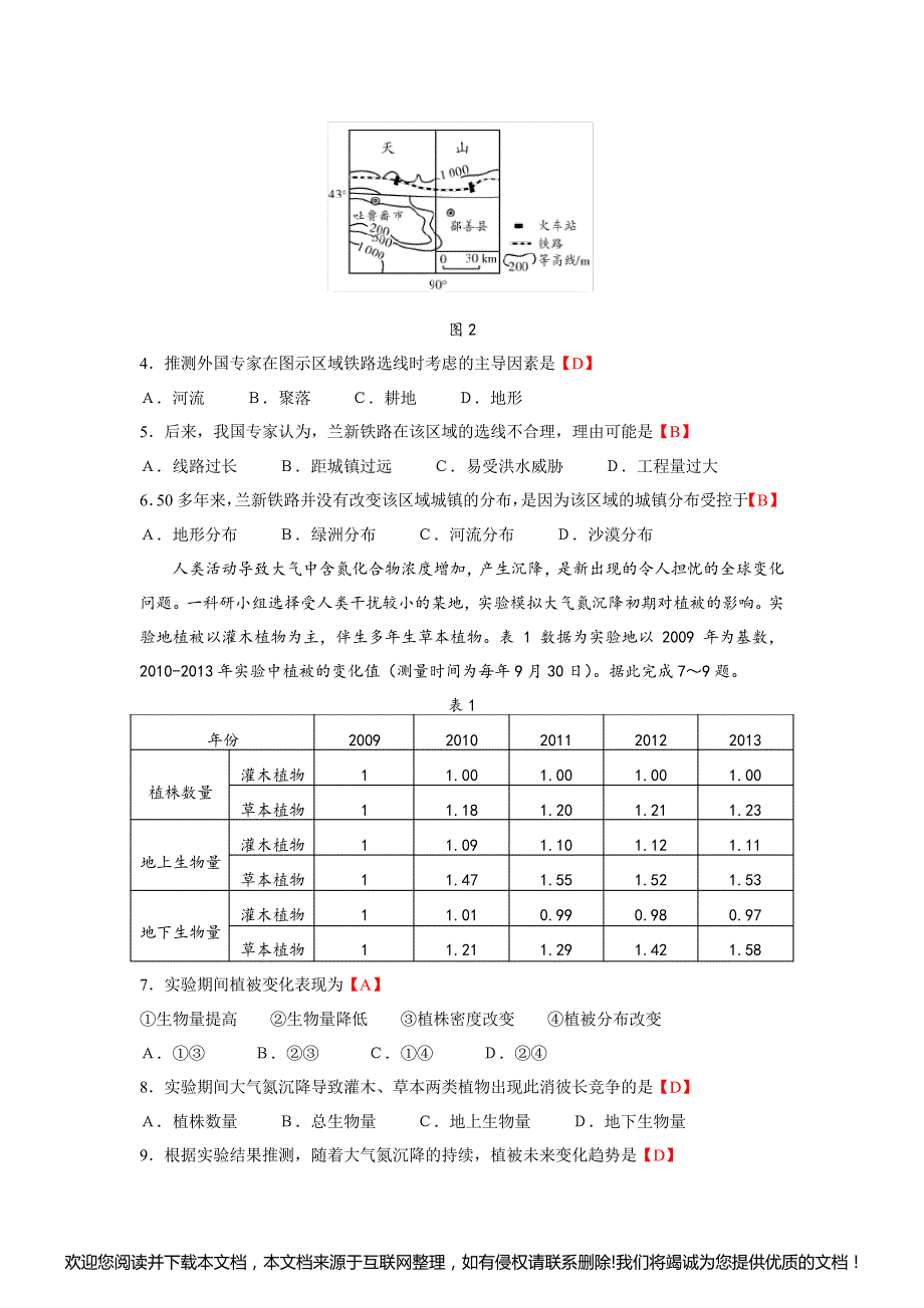 2014年全国卷1(地理)含答案112043_第2页