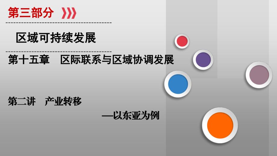 (新高考)高考地理一轮复习讲练课件第15章 第2讲 产业转移——以东亚为例 (含答案)_第1页