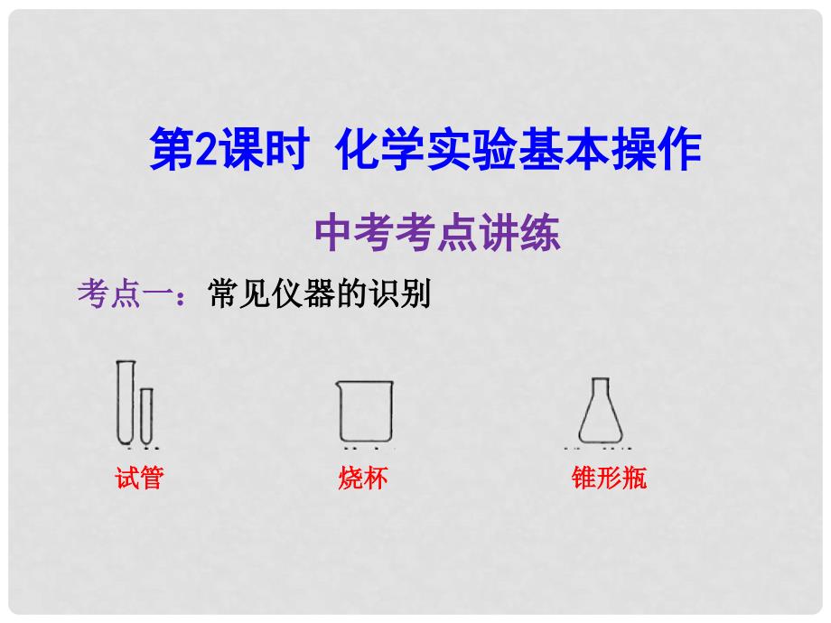 中考化学一轮复习 第一单元 走进化学世界 第2课时 化学实验基本操作课件 （新版）新人教版_第3页