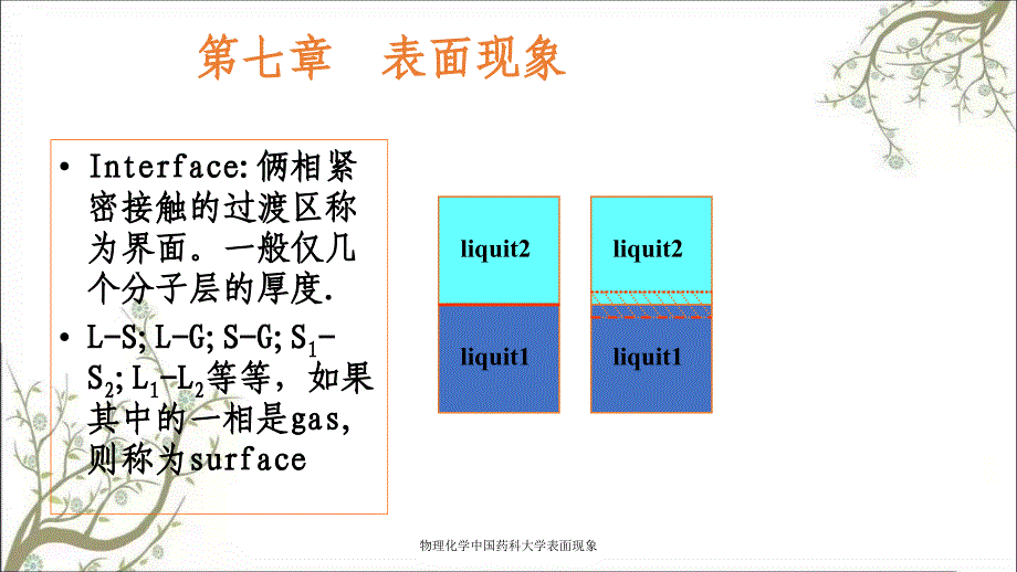 物理化学中国药科大学表面现象_第1页