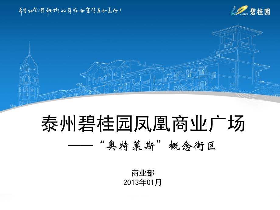 江苏泰州碧桂园凤凰商业广场之“奥特莱斯”概念街区_第1页