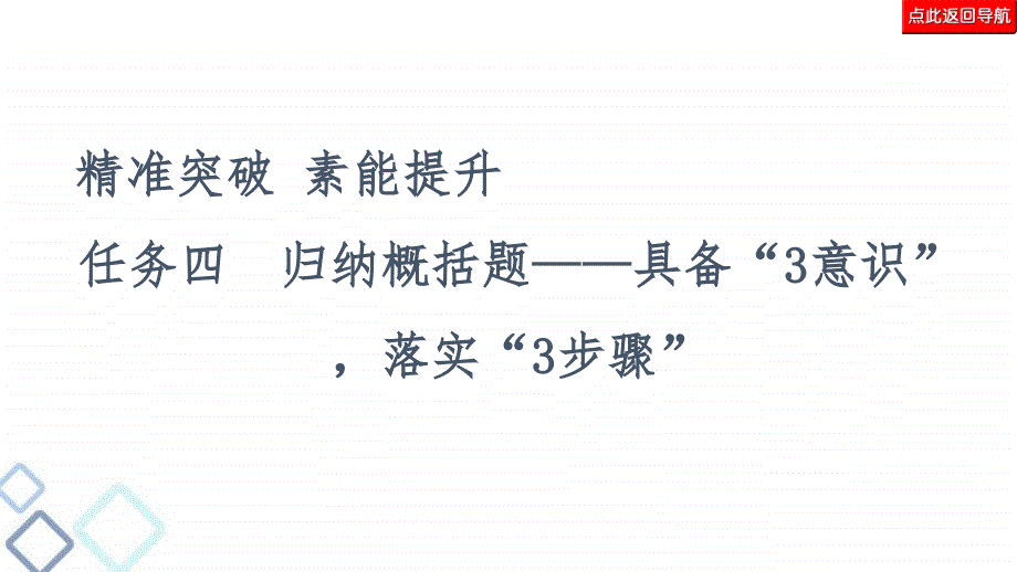 高考语文二轮复习强化课件复习任务群4 任务4　归纳概括题——具备“3意识”落实“3步骤”_第2页