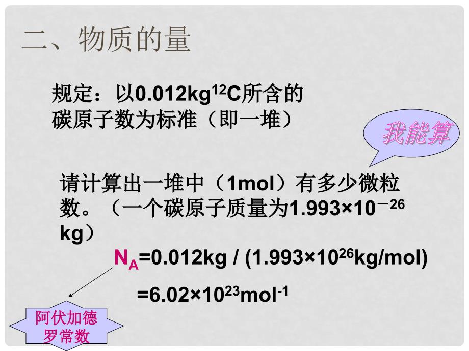 广西田阳高中高中化学 专题一 物质的量课件 新人教版必修1_第4页