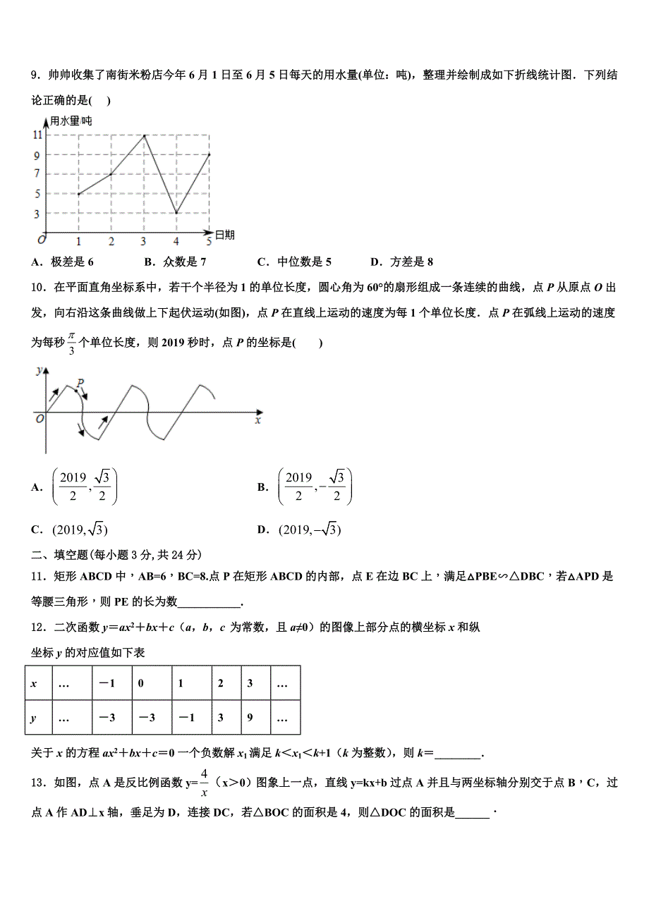 四川省资阳市资阳市雁江区2024学年数学九年级上学期期末达标测试试题含解析_第2页