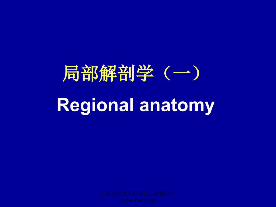 上海交通大学医学院局部解剖学regionalanatomy课件_第1页