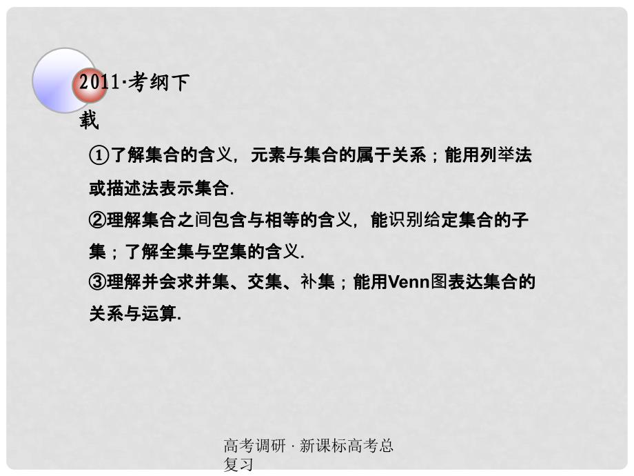 高考数学 11 集合精品复习课件_第2页