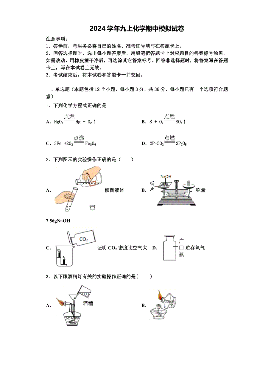 2024学年四川成都锦江区化学九年级第一学期期中达标检测试题含解析_第1页