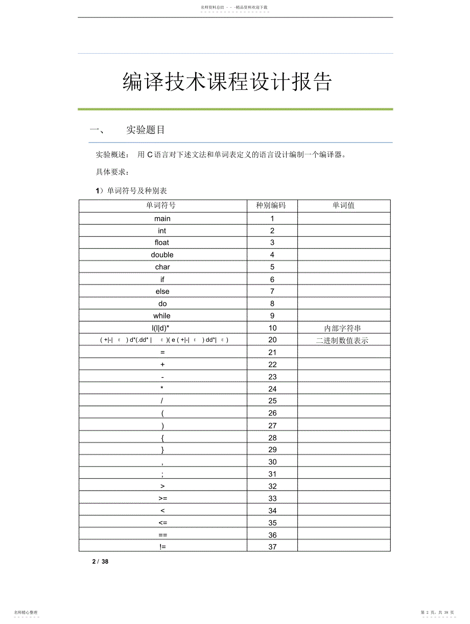 2022年2022年华中科技大学编译原理课设_第2页