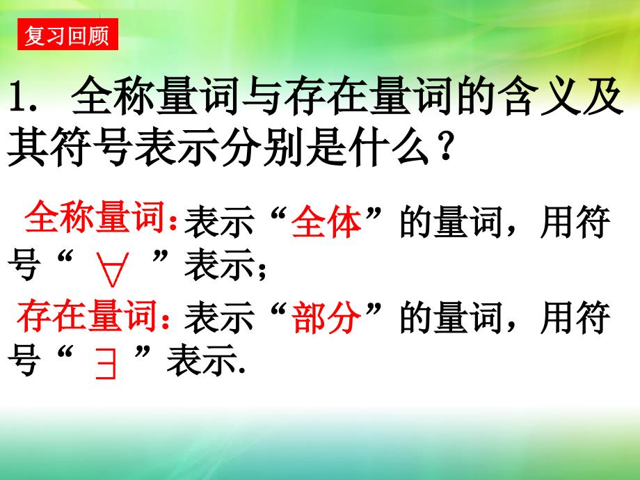 143含有一个量词的命题的否定_第1页