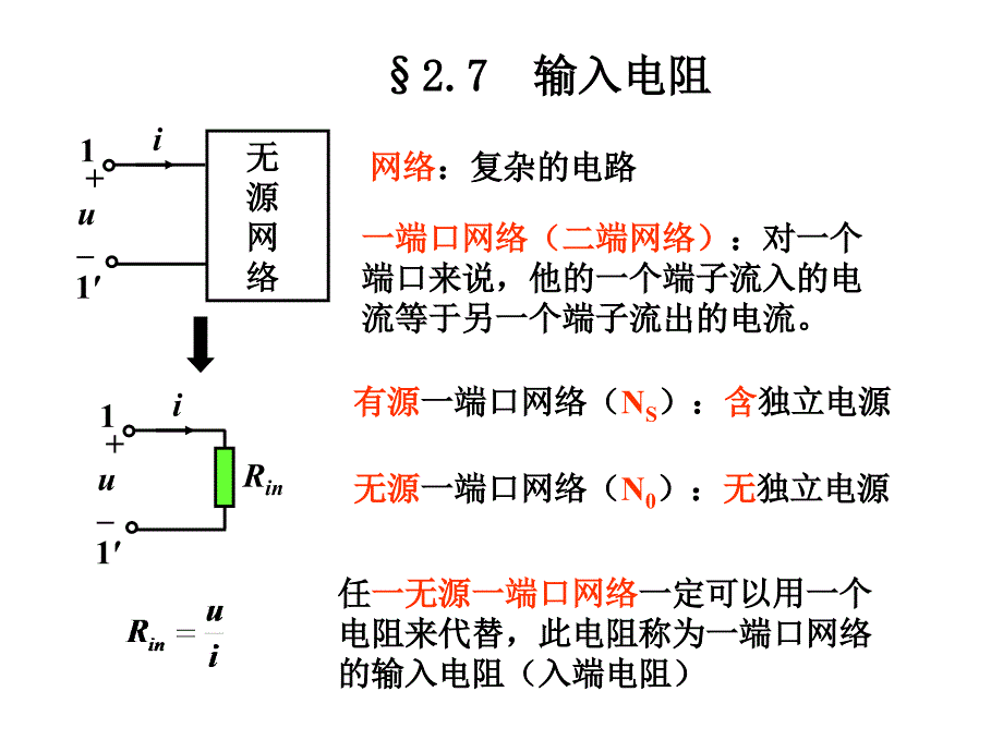 电路学课件：2-7 输入电阻_第1页