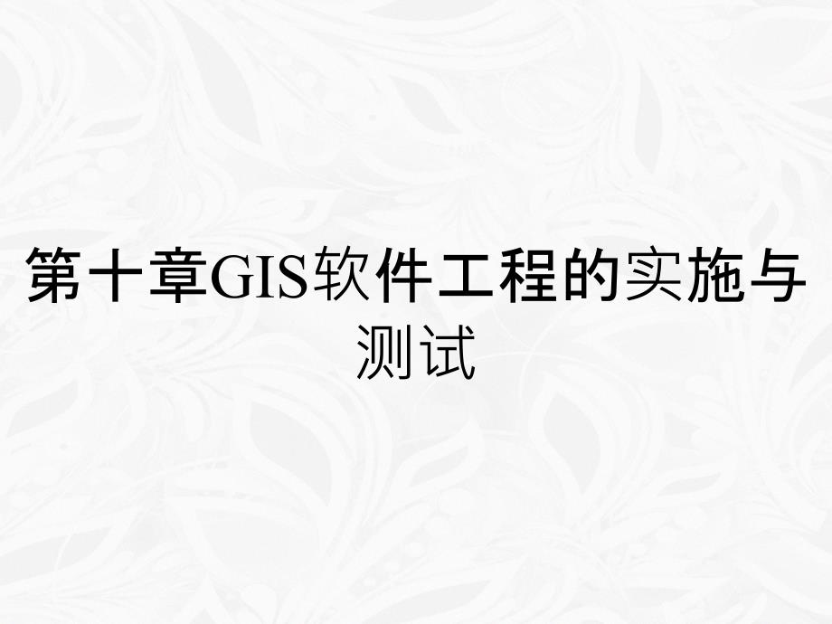 第十章GIS软件工程的实施与测试_第1页