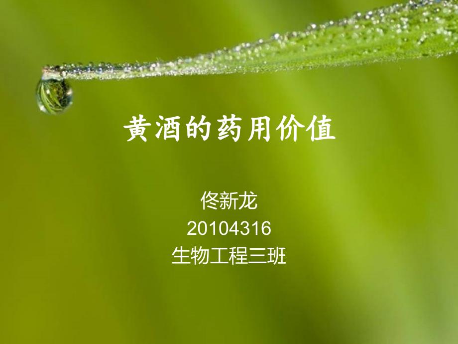 《黄酒的药用价值》PPT课件.ppt_第1页