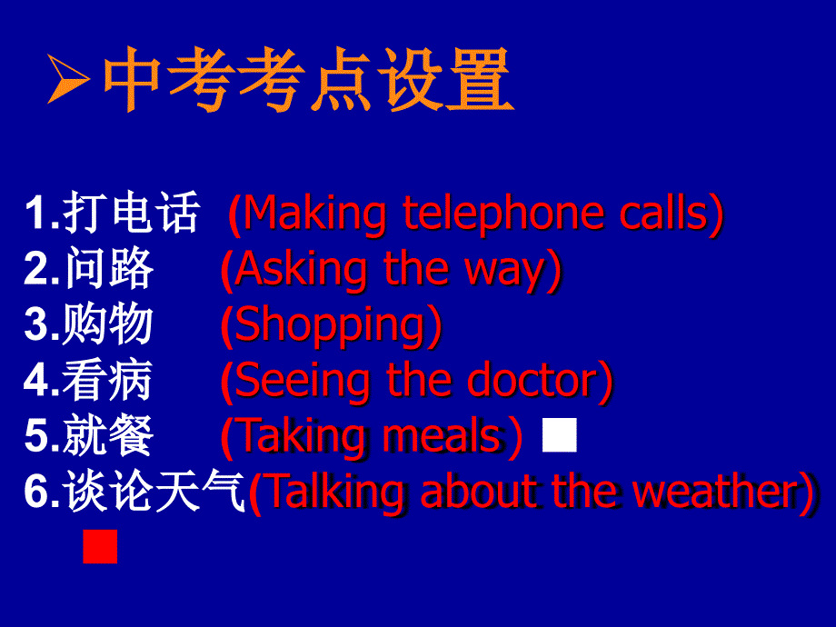 初三英语中考复习情景交际专题复习课件_第4页