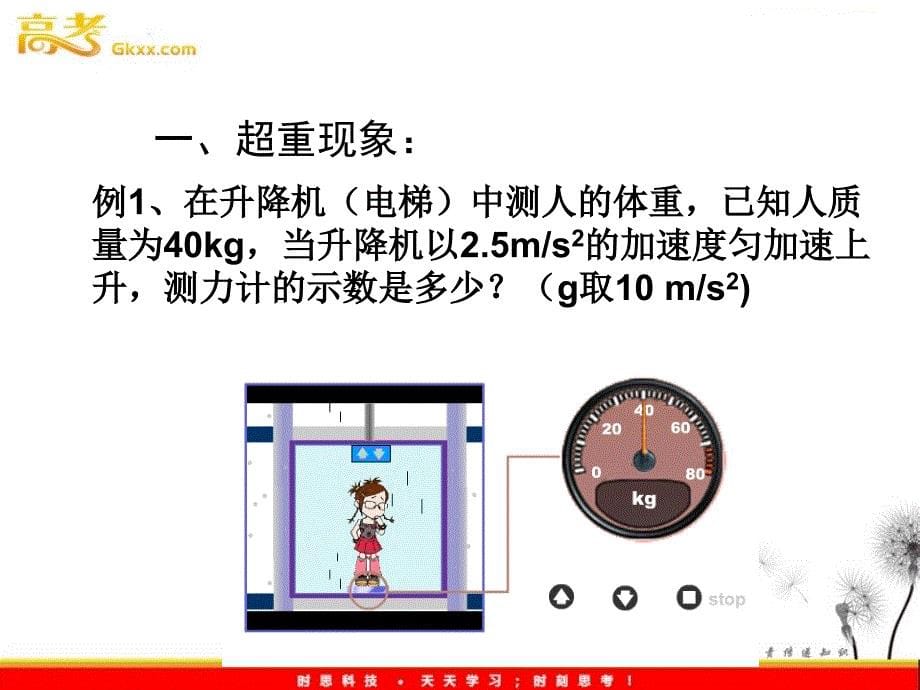 高中物理6.4《超重与失重》课件28（鲁科必修1）_第5页