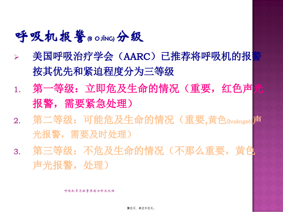 呼吸机常见报警原因分析及处理课件_第3页