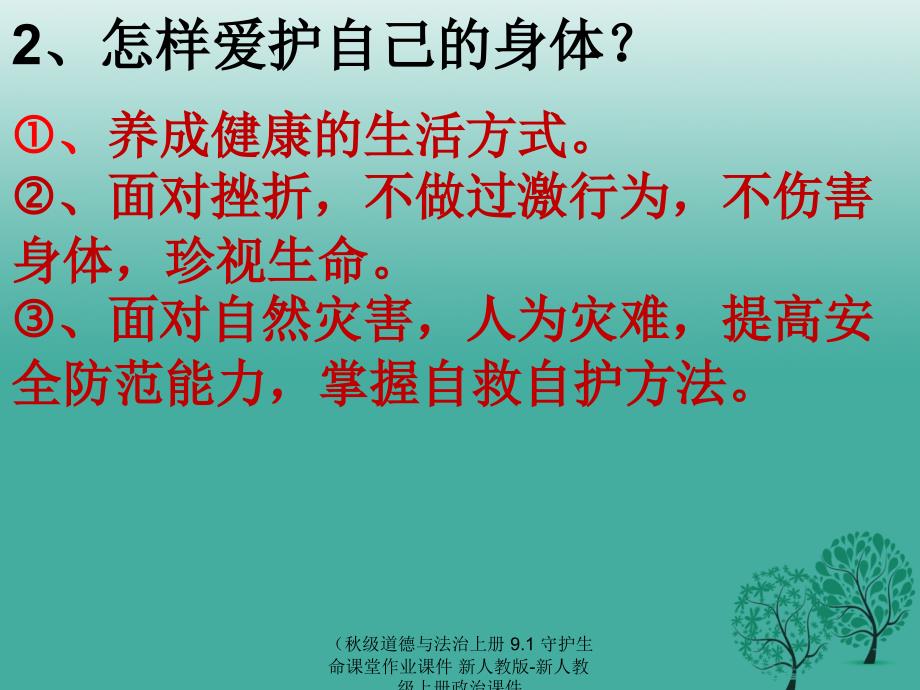 道德与法治上册9.1守护生命课堂作业课件_第4页