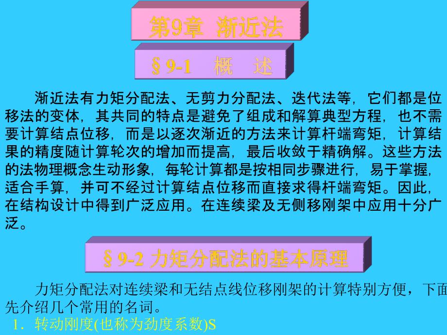 【精品PPT】力矩分配法对连续梁和无结点线位移刚架的计算特别方便..._第1页