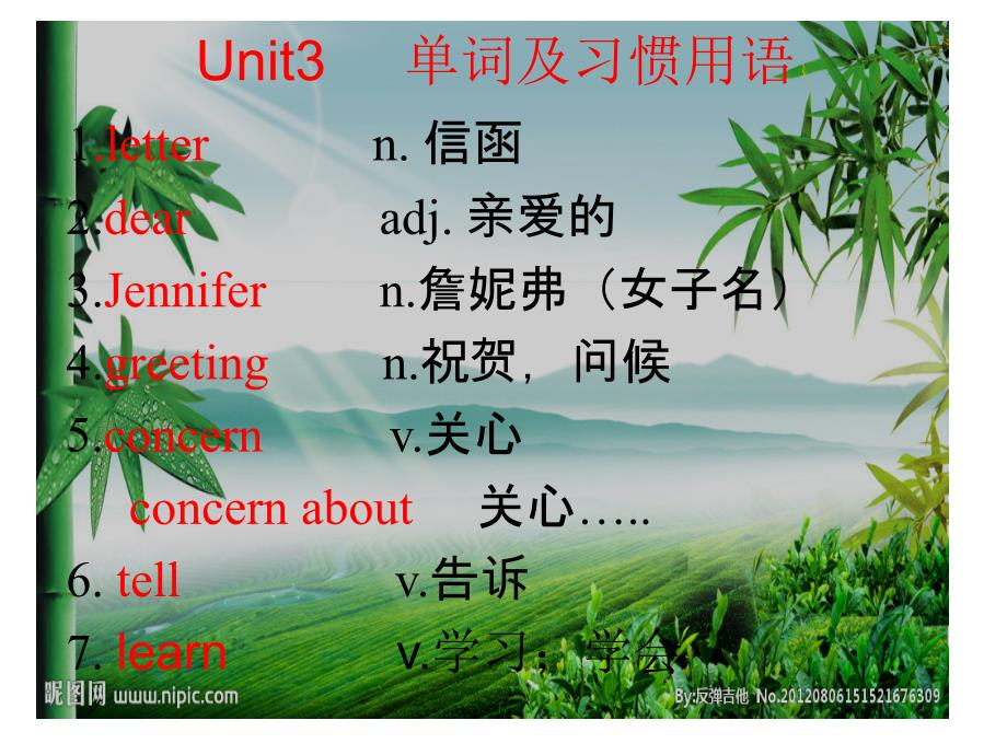 语文出版社职高英语第一册unit3单词_第1页