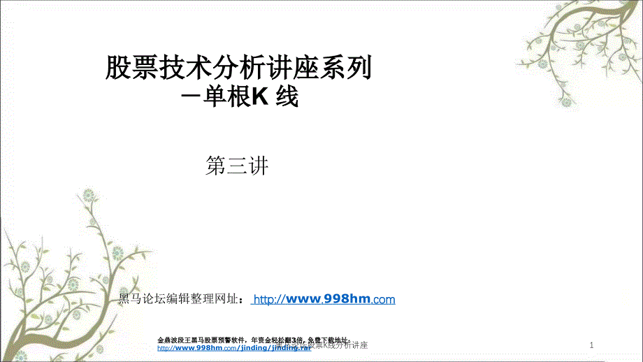 黑马论坛股票K线分析讲座课件_第1页