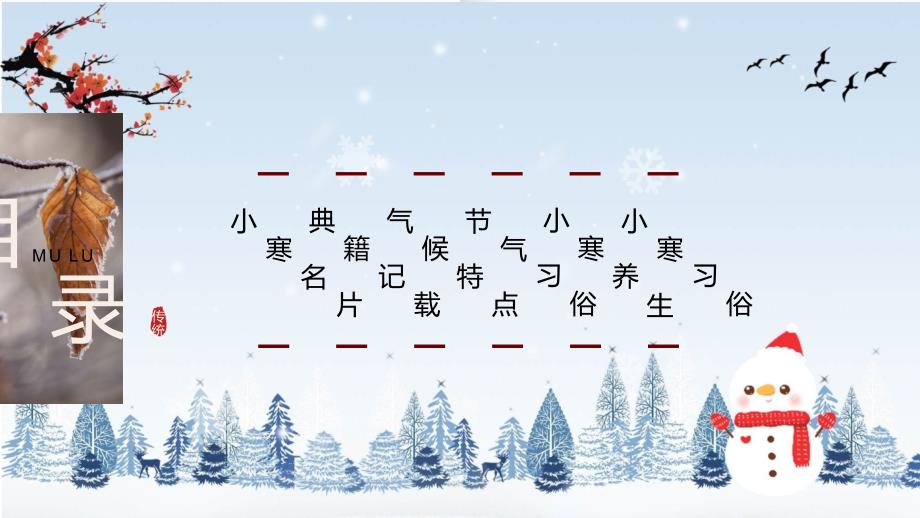 小寒卡通风传统二十四节气小寒介绍动态ppt演示_第2页