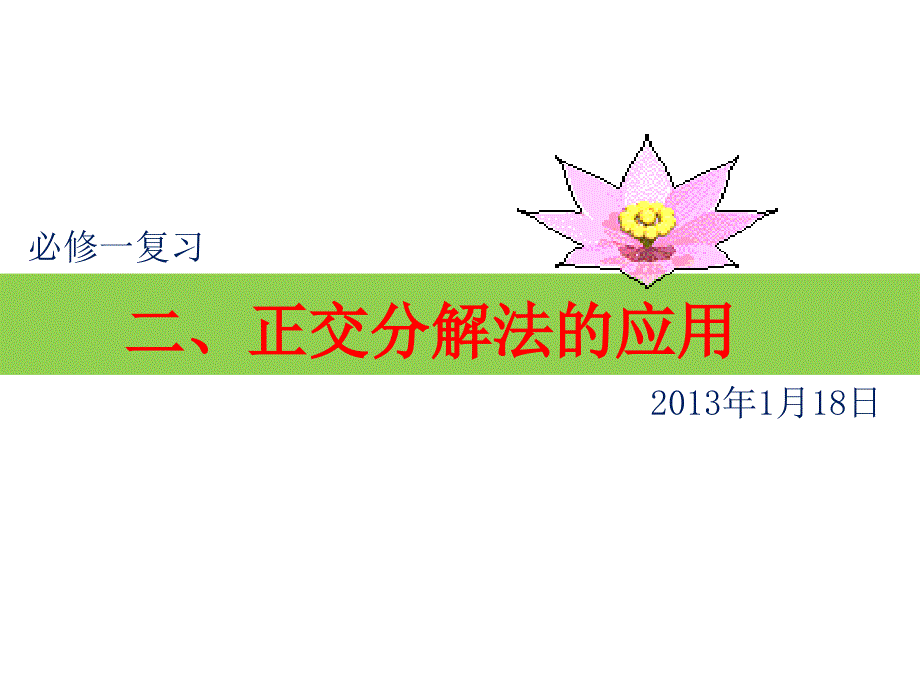 正交分解法的应用PPT_第1页