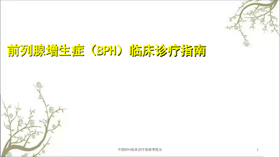 中国BPH临床诊疗指南李院长课件_第1页