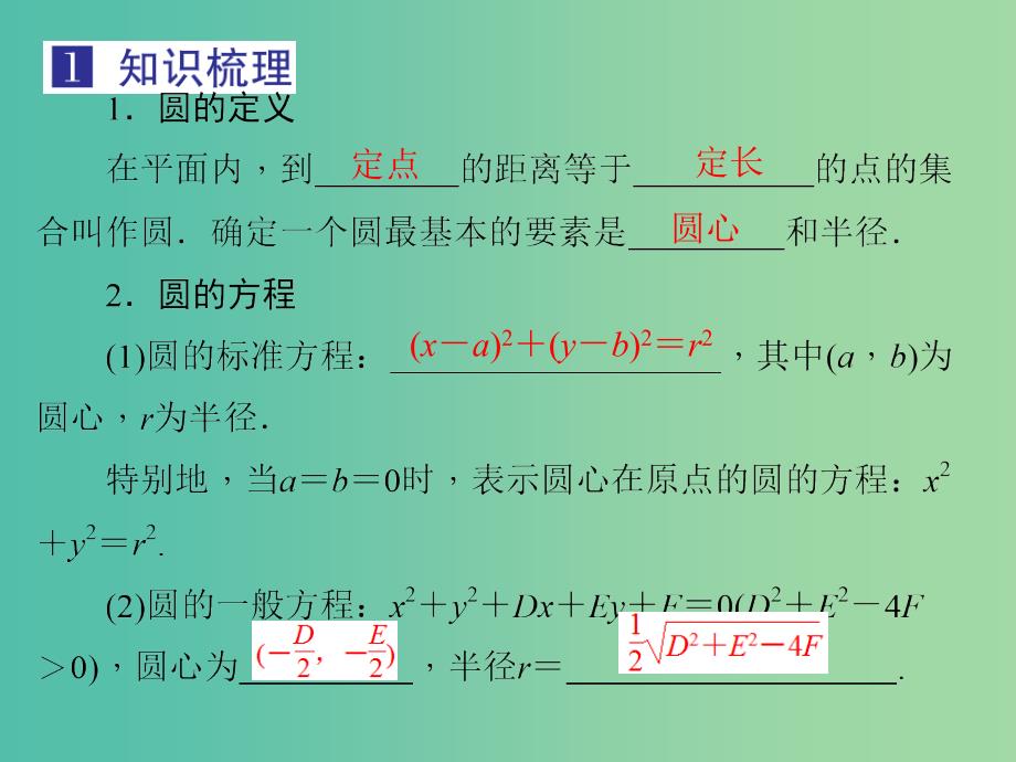 2019届高考数学总复习 第九单元 解析几何 第56讲 圆的方程课件.ppt_第3页