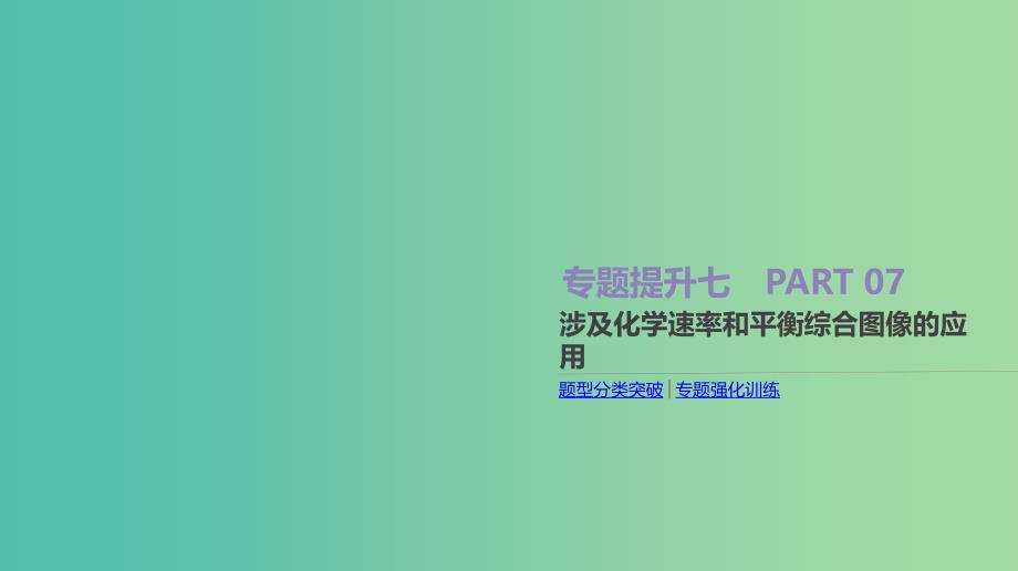 高考化学大一轮复习方案题型分类突破+专题强化训练专题提升七涉及化学速率和平衡综合图像的应用课件苏教版.ppt_第1页