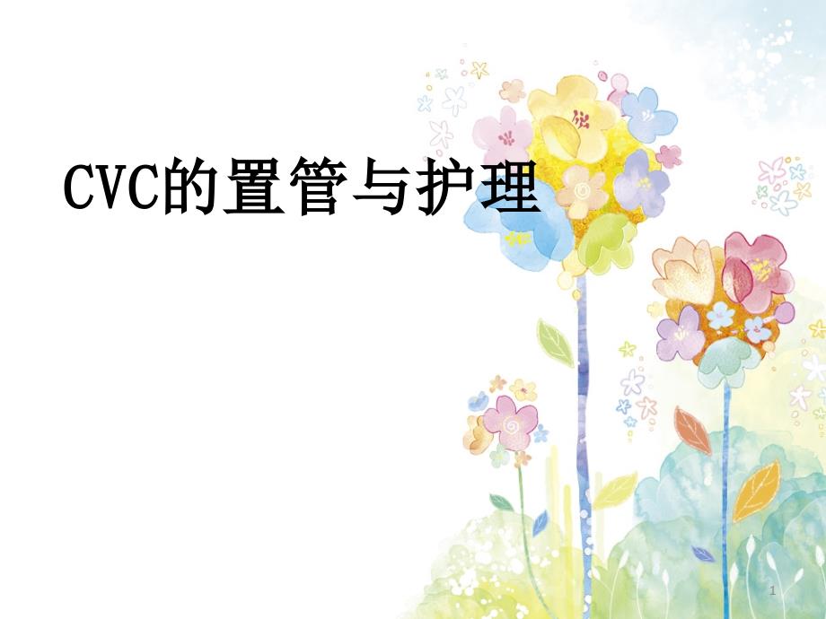 2月CVC置管与护理PPT参考幻灯片_第1页